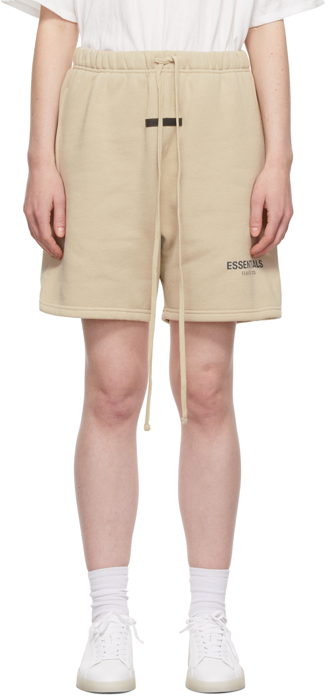 

Эксклюзивные бежевые флисовые спортивные шорты SSENSE Essentials, Бежевый