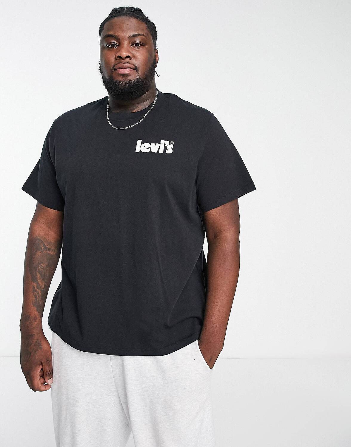 

Черная футболка Levi's Big & Tall с небольшим плакатом-логотипом
