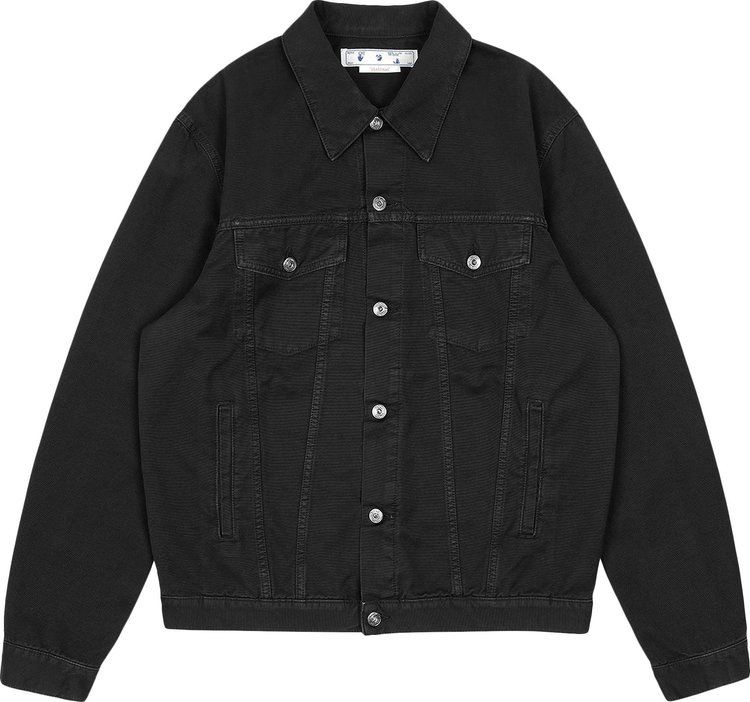 Куртка Off-White Wave Off Canvas Skate Jacket 'Black', черный - фото