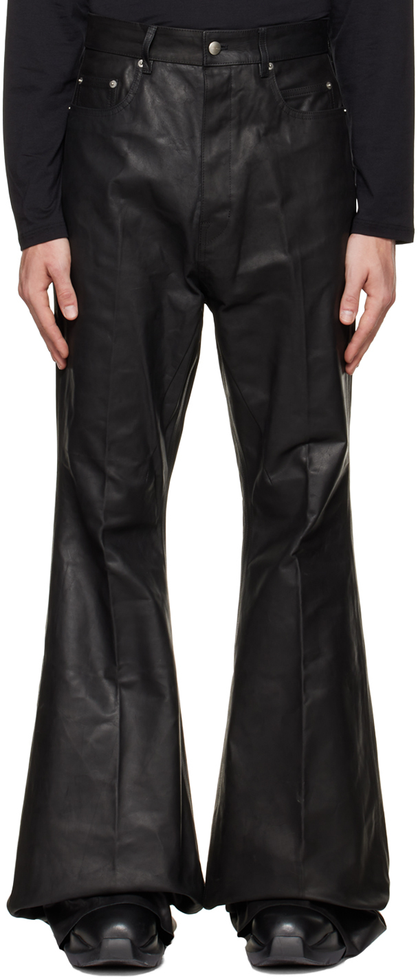 

Черные кожаные брюки болан Rick Owens, Черный
