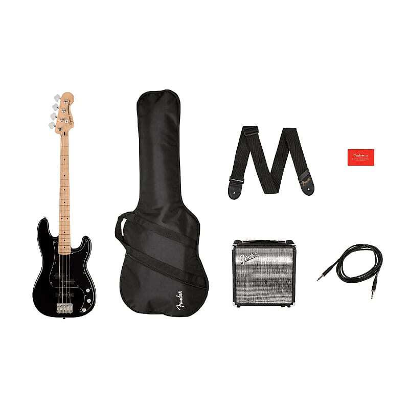 

Fender Squier Affinity Precision Bass PJ Pack с усилителем и чехлом для гитары, черный