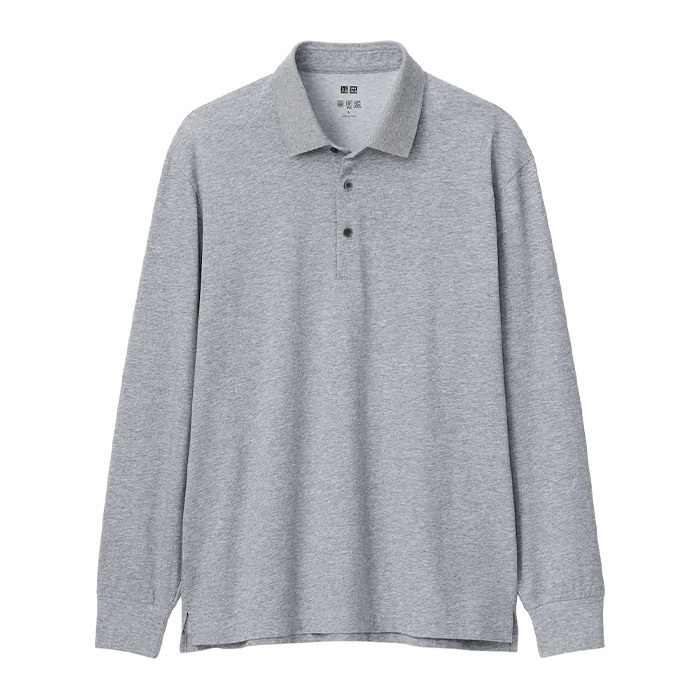 

Рубашка-поло Uniqlo Airism Long Sleeved, серый