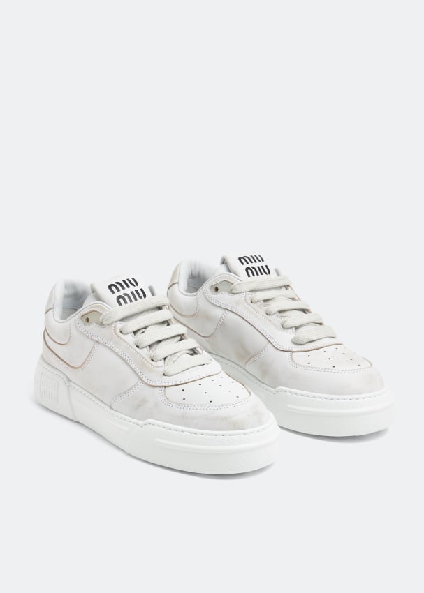 Miu miu cheap leather sneakers