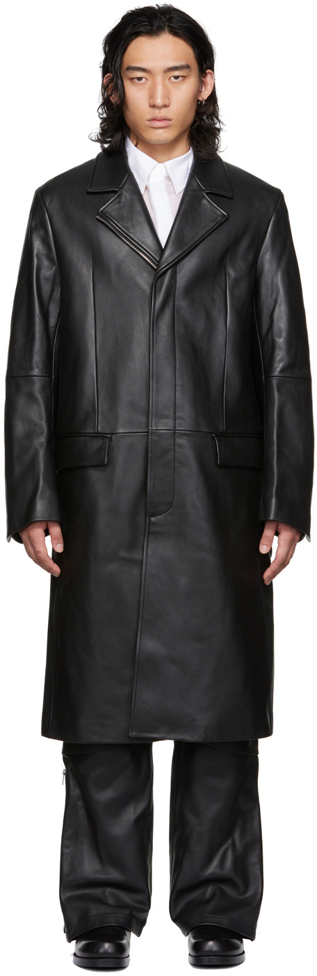 

Черная кожаная куртка со вставками Dion Lee