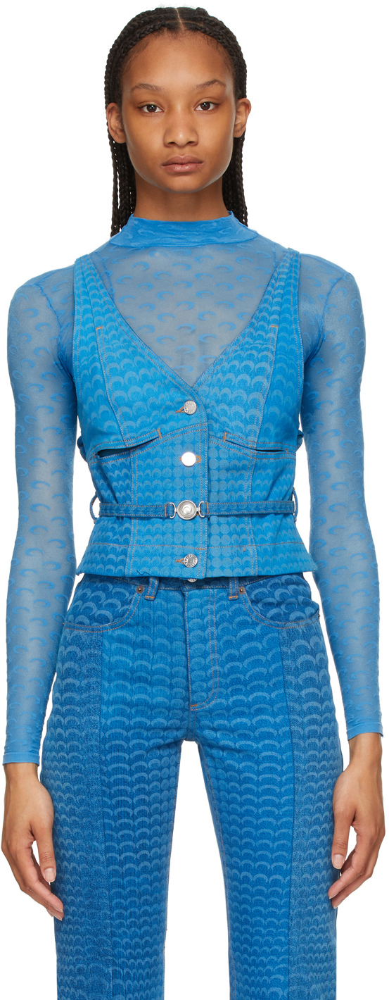

Синяя джинсовая майка Moonfish Skin Apron Marine Serre