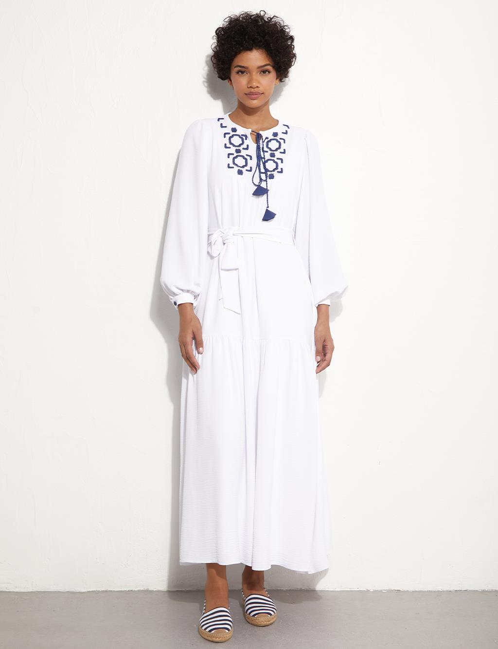Многослойное платье с вышивкой KYR белое KYR цена и фото