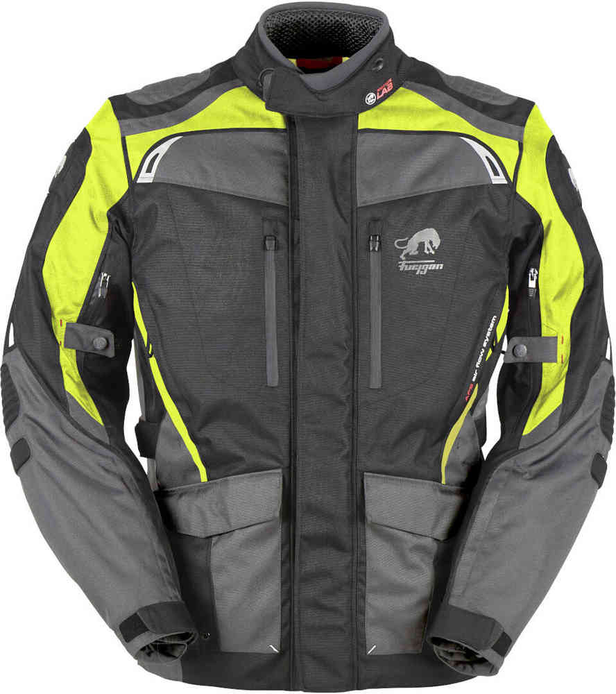 Мотоциклетная текстильная куртка Apalaches Furygan, черный/серый/неоновый