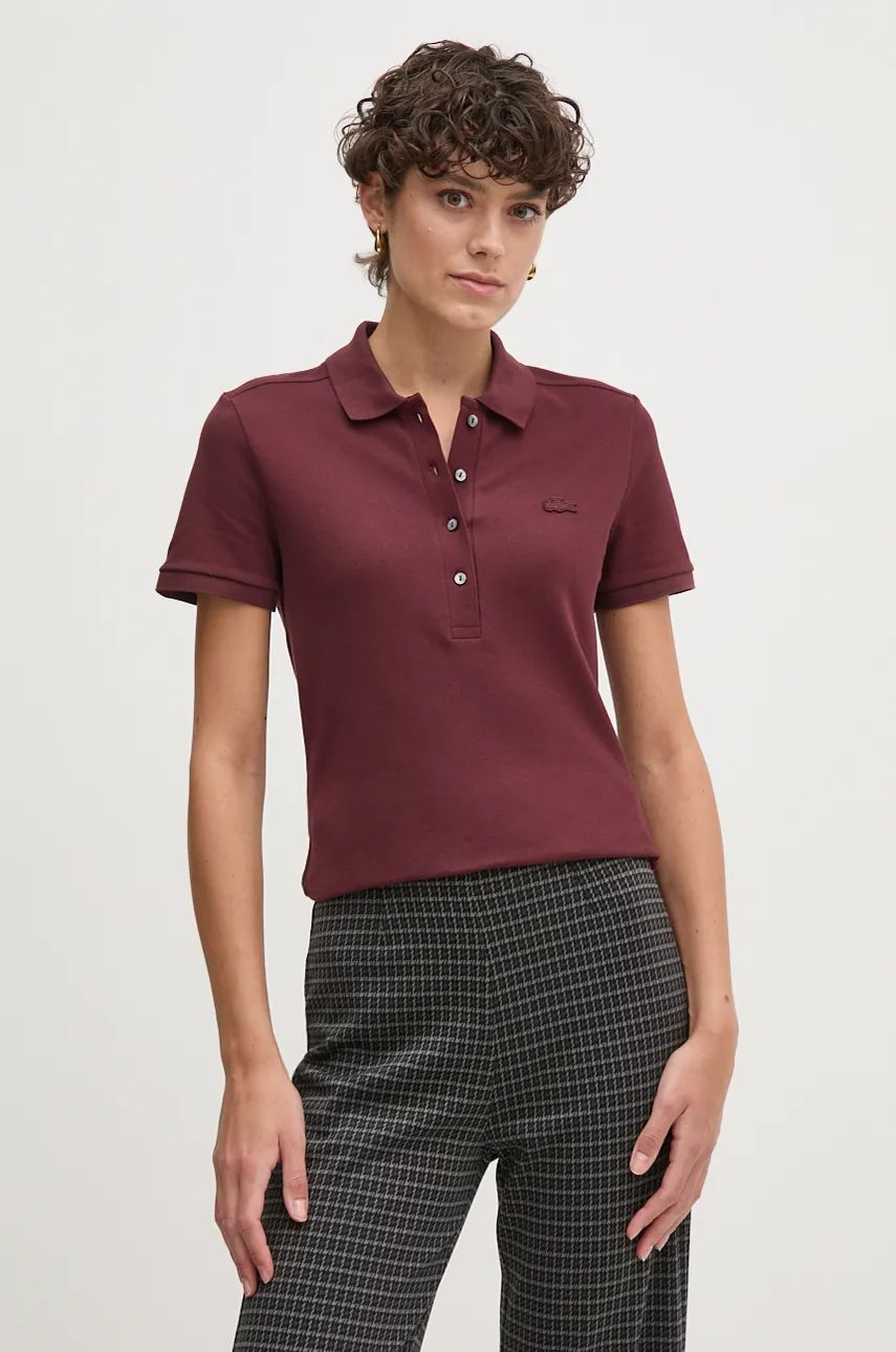 

Поло Лакоста Lacoste, гранатовый