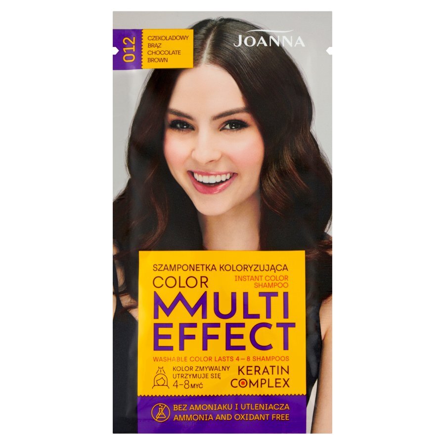 Joanna Оттеночный шампунь Multi Effect Color 012 Шоколадно-коричневый 35г joanna оттеночный шампунь multi effect color 04 красная малина 35г