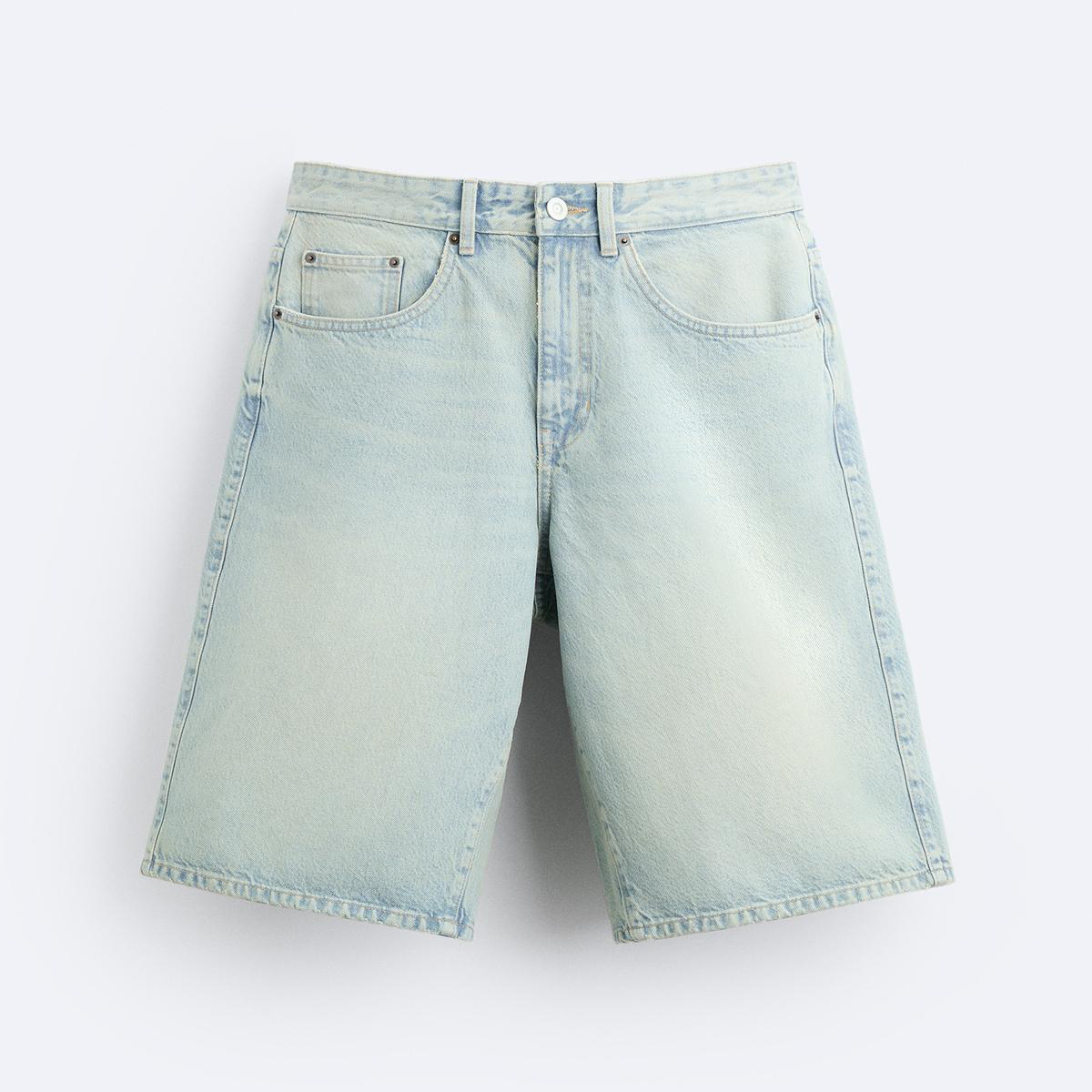 

Шорты Zara Baggy-fit Bermuda, голубой
