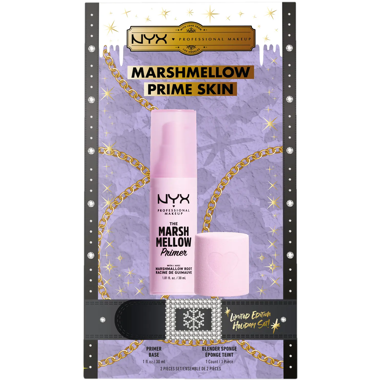 

NYX Professional Makeup Marshmellow Prime Skin набор: праймер для фиксации макияжа, 30 мл + спонж, 1 шт.