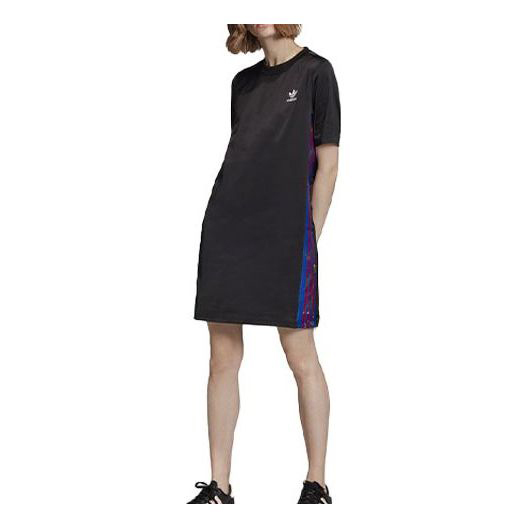 

Платье Adidas originals Contrasting Colors Side Stripe Sports Short Sleeve Black, Черный
