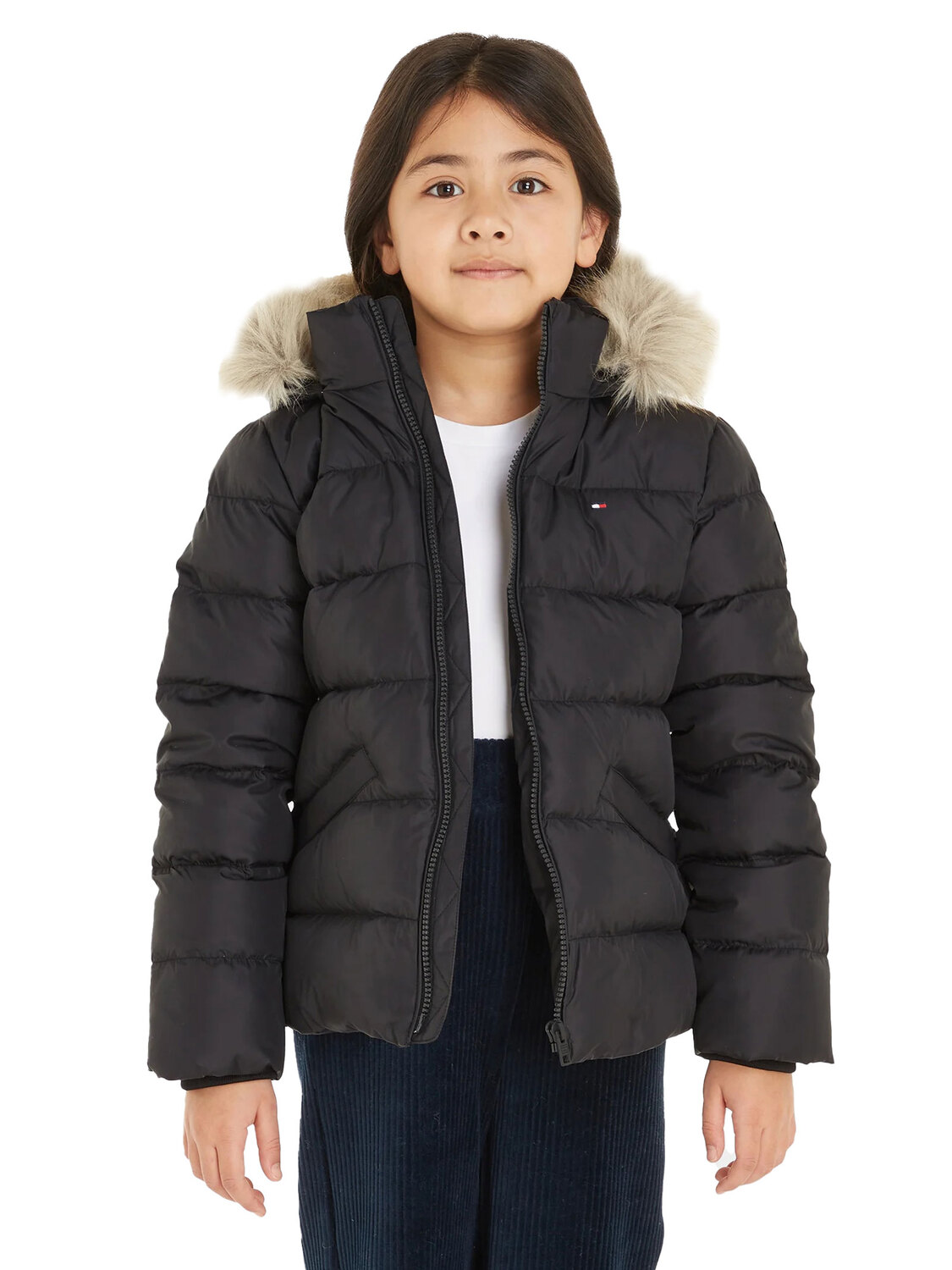 

Пуховик hilfiger piumino essential per ragazze Tommy, черный