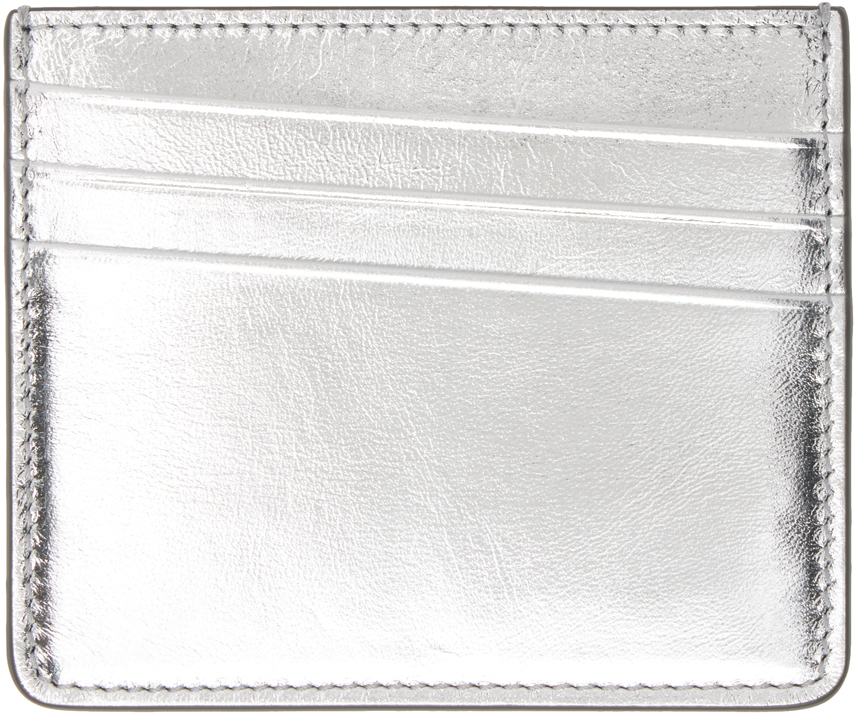 

Серебряный кожаный визитница Maison Margiela