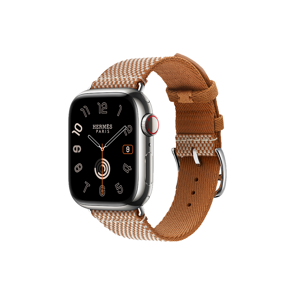 

Умные часы Apple Watch Series 9 Hermes (GPS + Cellular), 41мм, Silver Case/Gold/Ecru Toile H, Серебристый