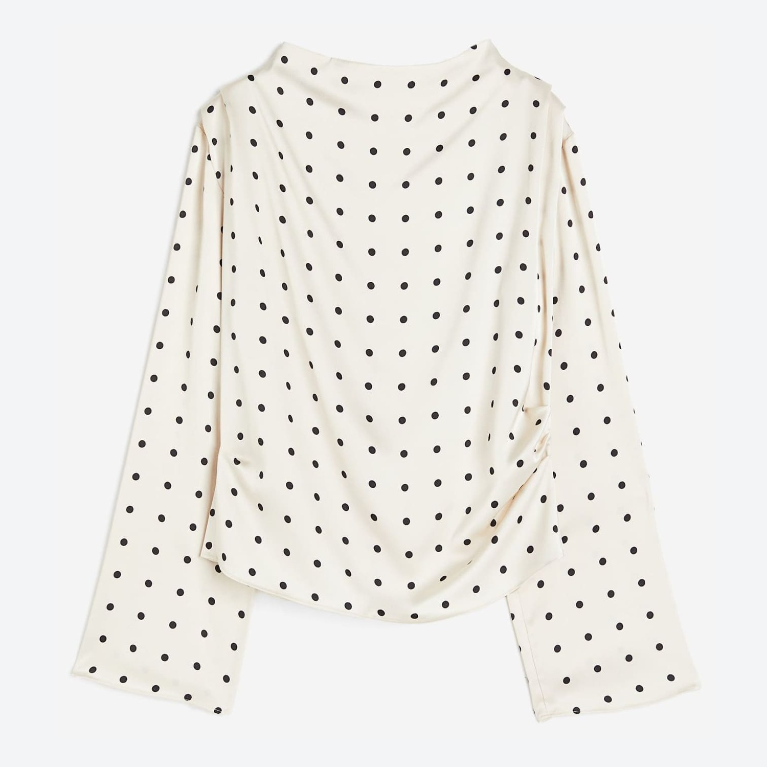 

Блуза H&M Satin Polka Dots, белый/черный