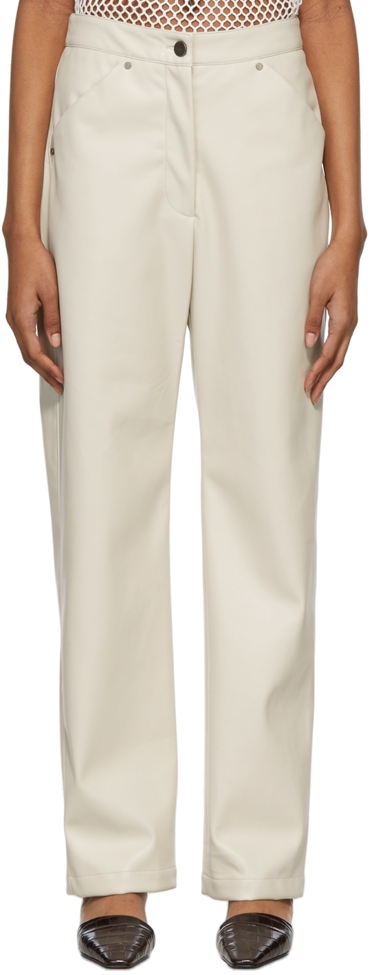 

Брюки Off-White из веганской кожи Eve DEVEAUX NEW YORK, Серый