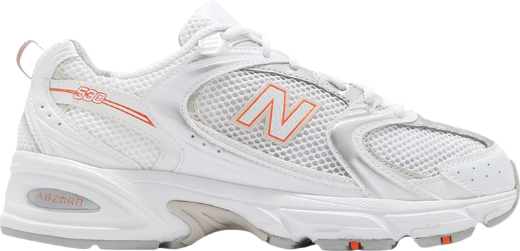 New balance store white orange