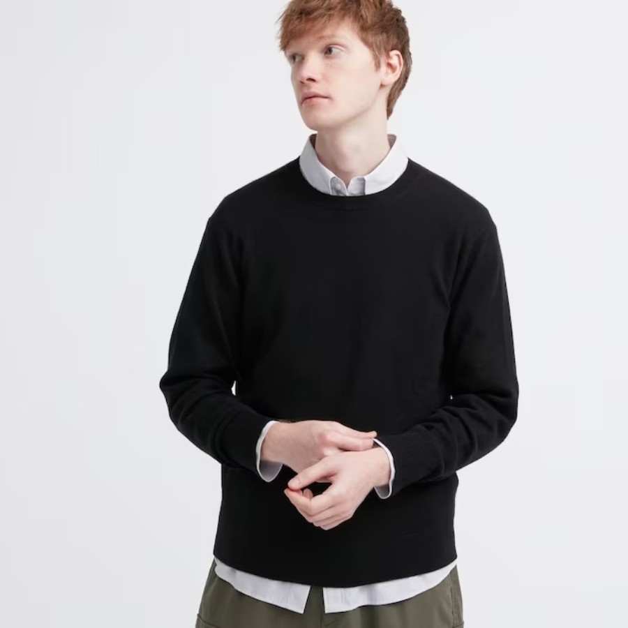 Джемпер Uniqlo Cashmere, черный джемпер uniqlo cashmere 3d knit seamless turtleneck бежевый