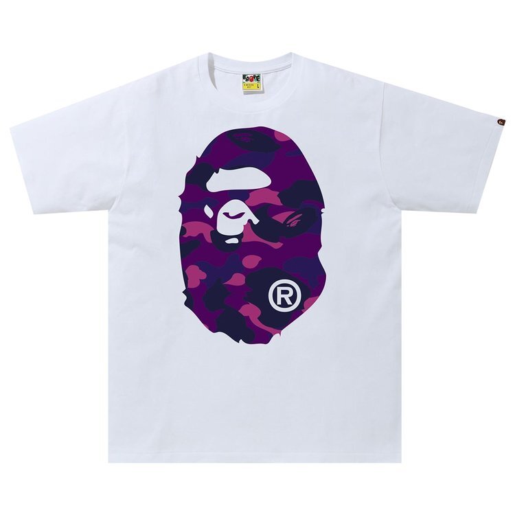 BAPE Color Camo Big Ape Head Tee White Purple CDEK.Shopping