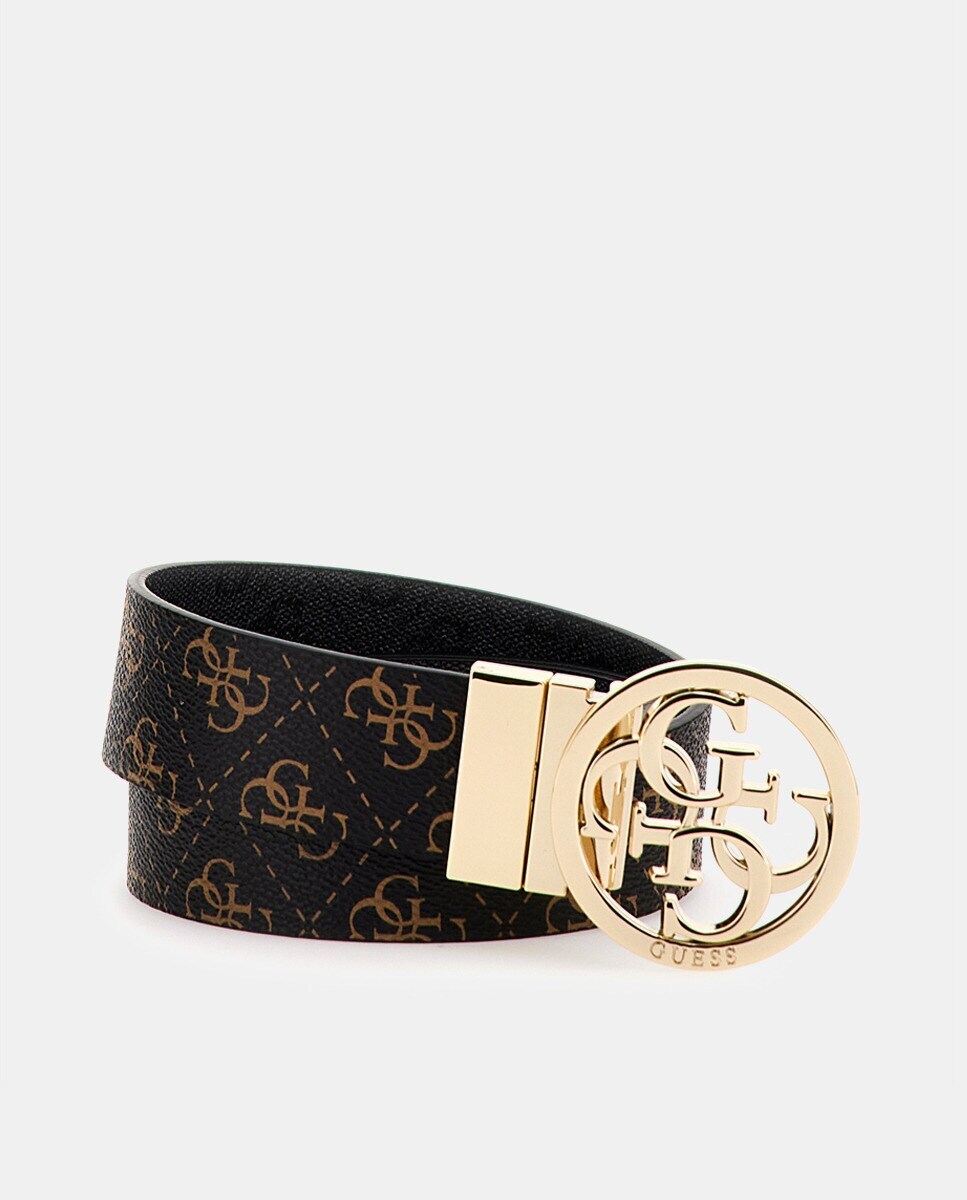 

Черный двусторонний ремень Aieta с логотипами Guess, черный