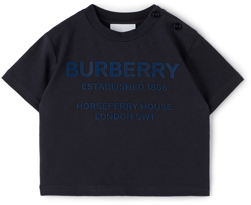 

Детская темно-синяя футболка Horseferry Burberry