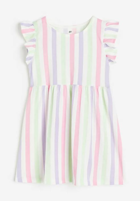 

Платье с принтом H&M Striped Print, белый/зеленый