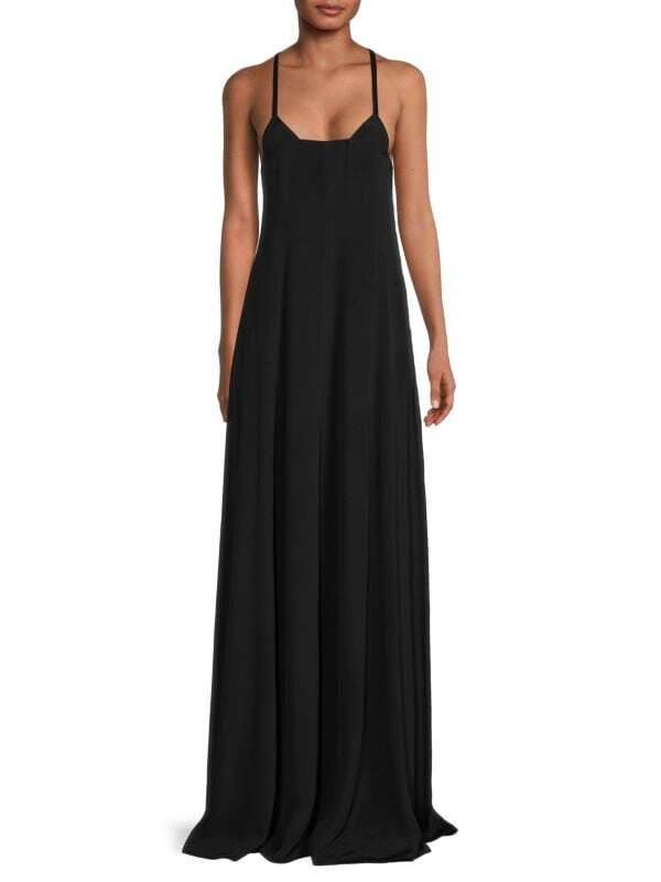 

Платье Valentino однотонное шелковое, черный