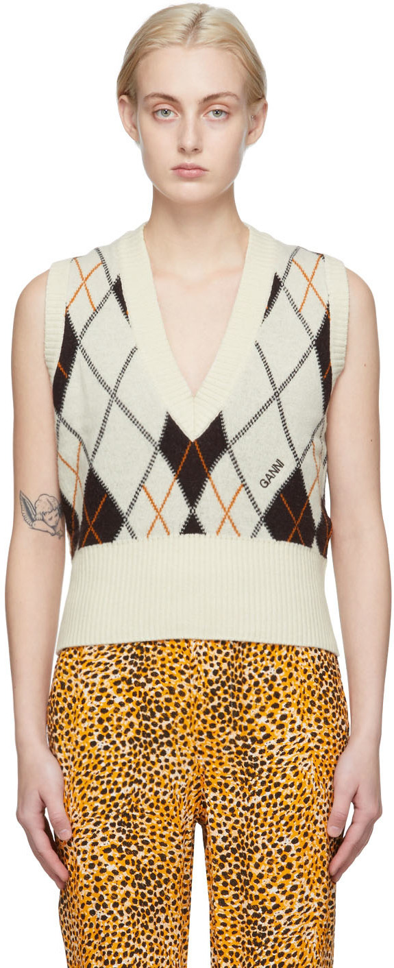 

Вязаный жилет арлекин Off-White GANNI