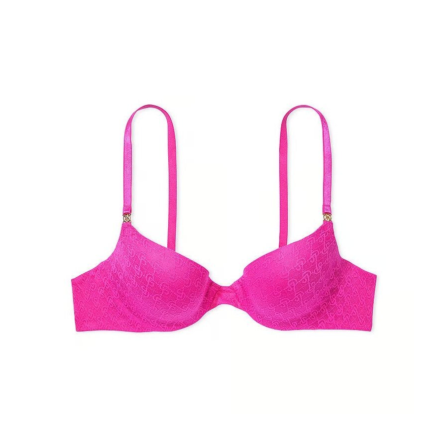 

Бюстгальтер Victoria's Secret Icon Very Sexy Smooth Logo Lace Push-Up Demi, фуксия