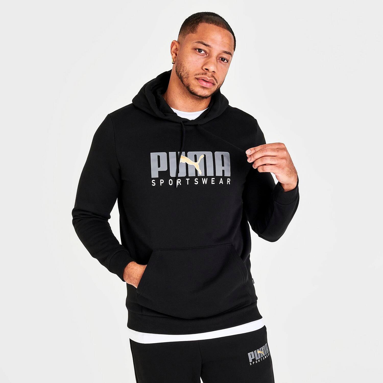 

Мужская толстовка с капюшоном Puma Sportswear Core с графическим принтом, черный