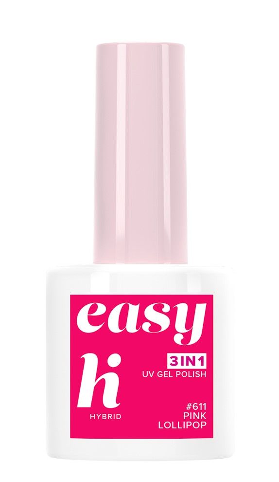 Hi Hybrid Easy 3w1 гибридный лак для ногтей, 611 Pink Lollipop