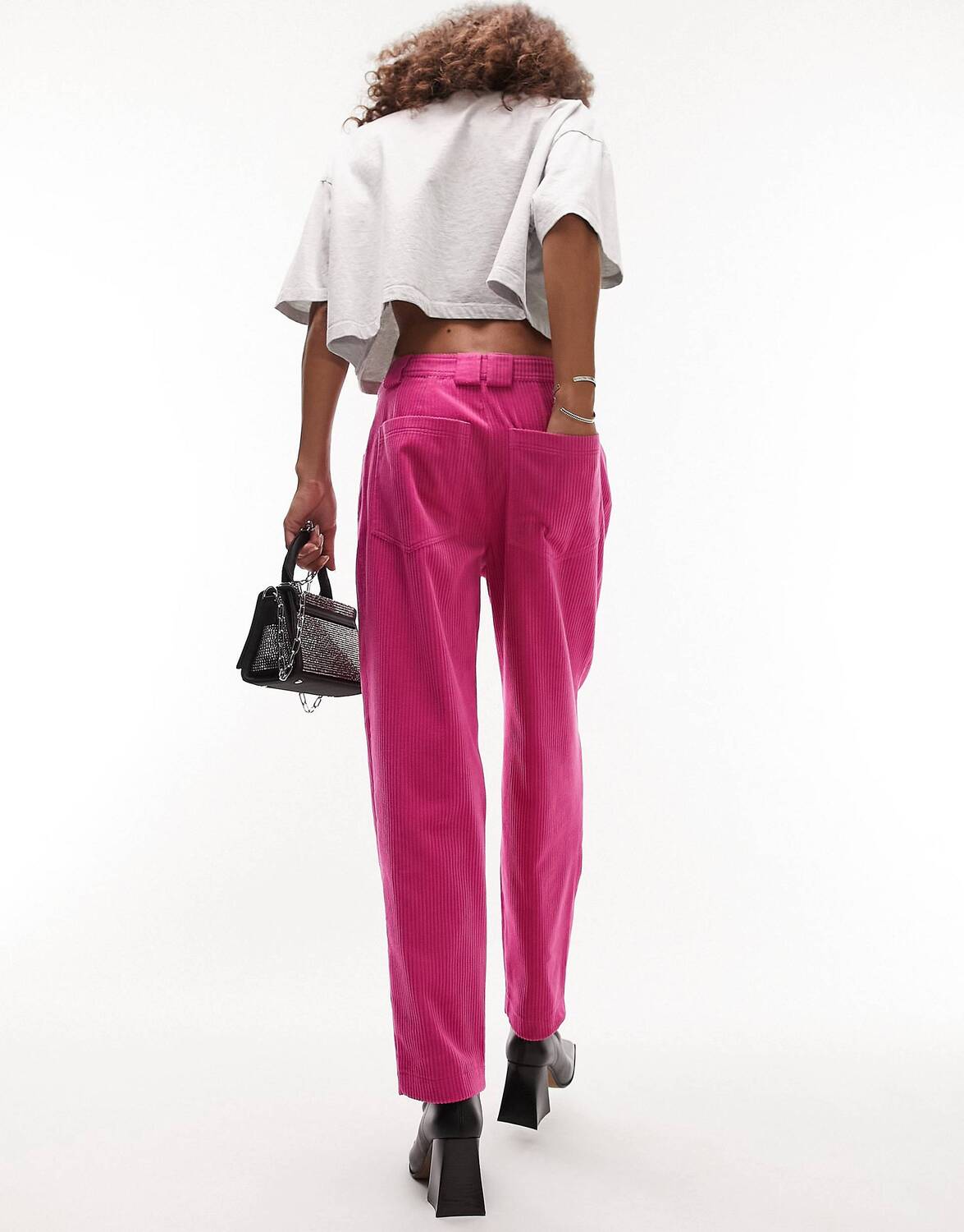 

Розовые вельветовые брюки Topshop, Розовый