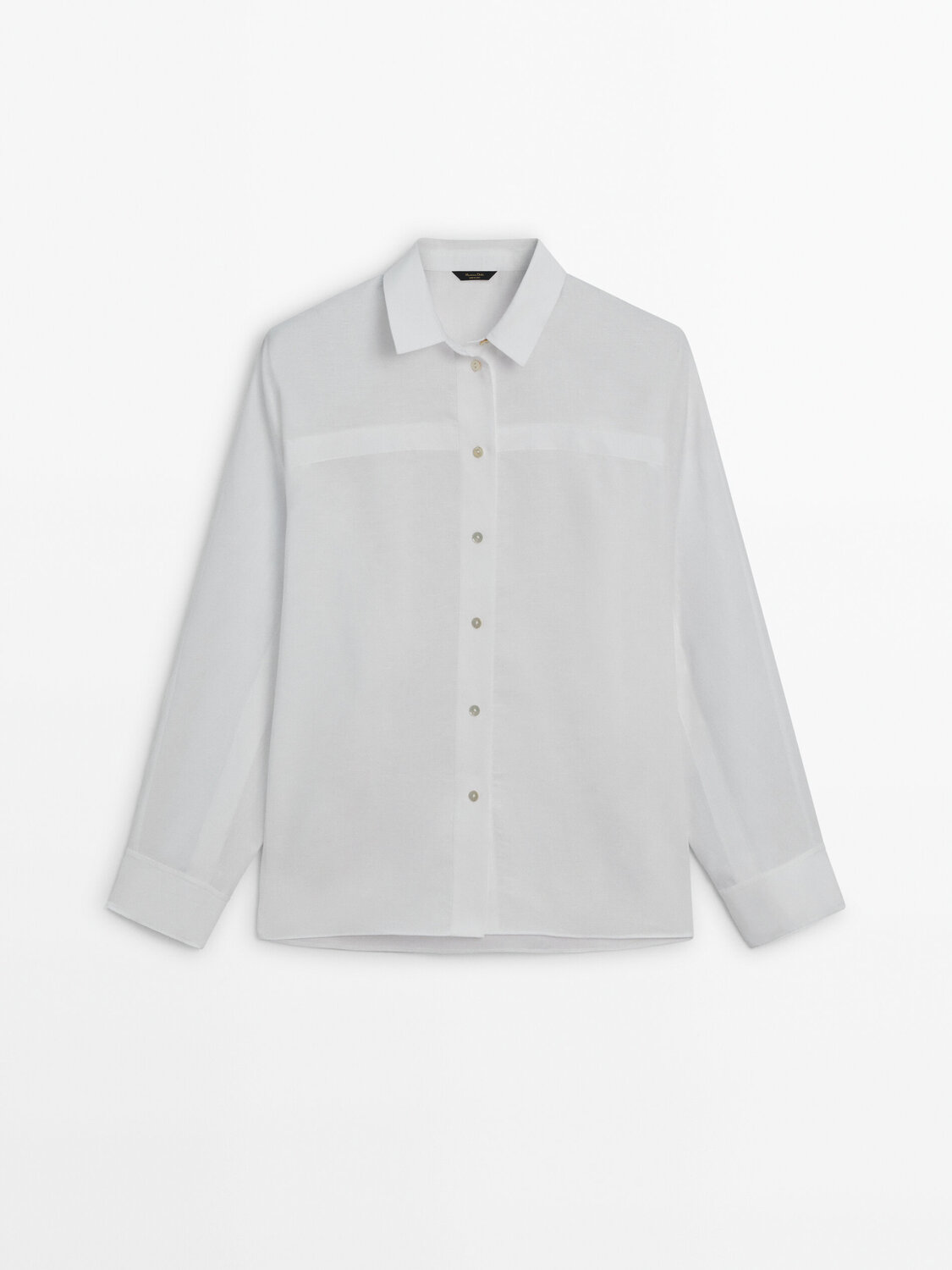 

Рубашка Massimo Dutti Cotton And Linen, белый