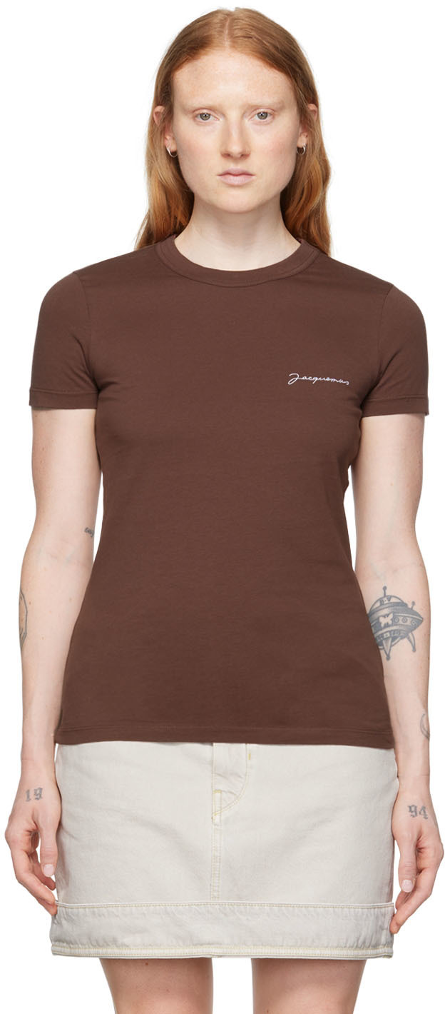 

Коричневая футболка Le T-Shirt Brodé Jacquemus, Коричневый
