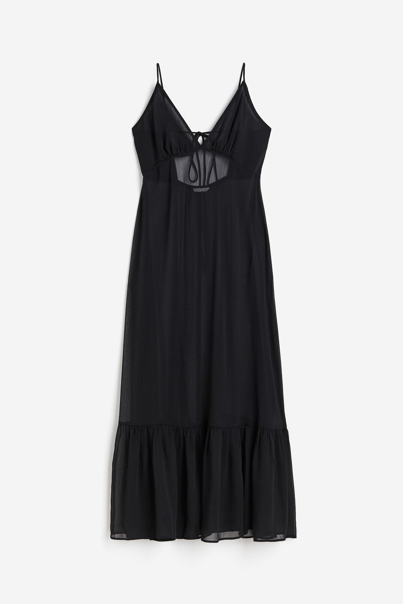 Платье H&M Sheer Chiffon, черный