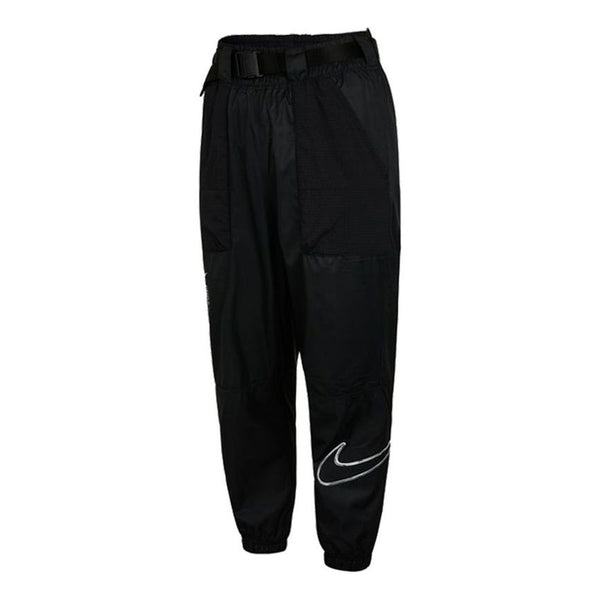 

Спортивные штаны Nike Logo Sports Adjustable Belt Bundle Feet Woven Long Pants/Trousers Autumn Black, Черный