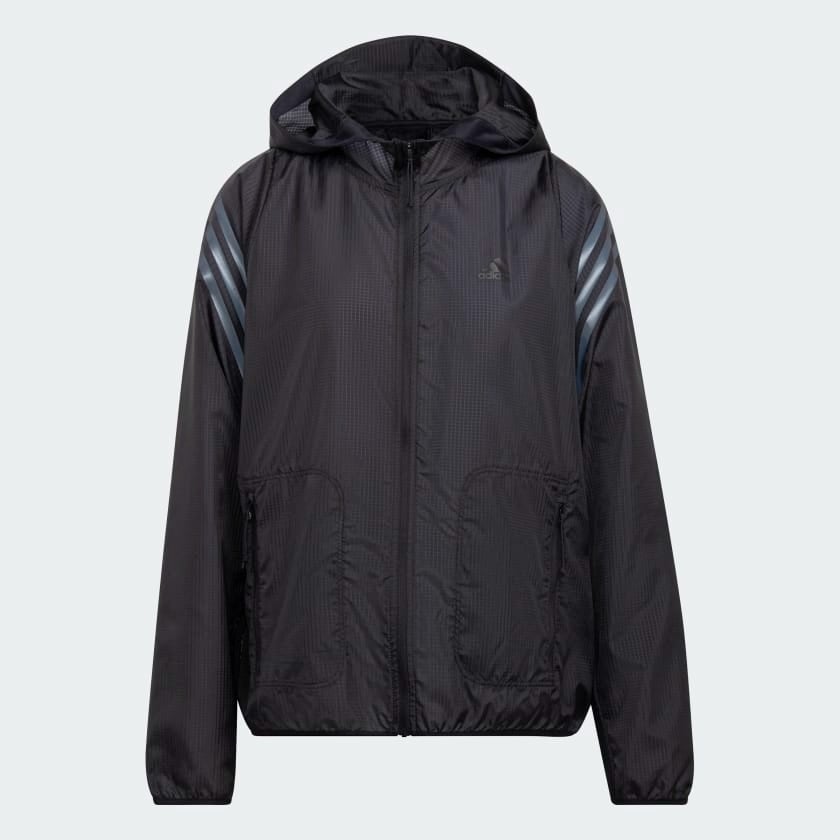 

Ветровка Adidas Icons 3-stripes Hooded Running, черный