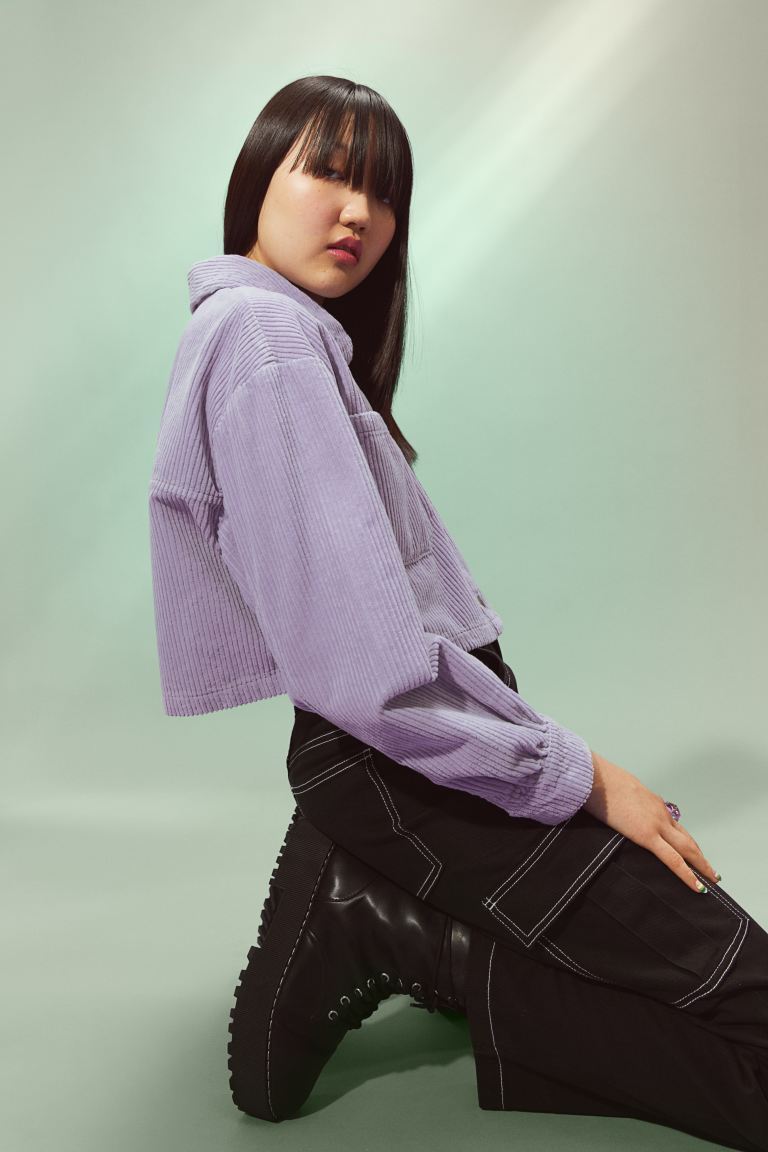 

Короткая куртка-рубашка H&M, фиолетовый