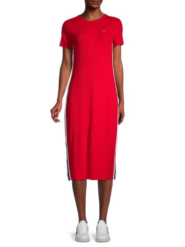 

Платье-футболка в рубчик Tommy Jeans Scarlet