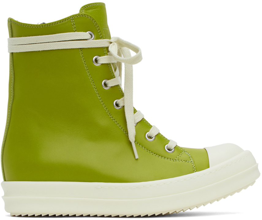 

Зеленые высокие кеды Rick Owens