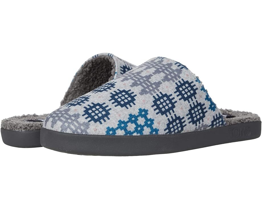 Домашняя обувь TOMS Harbor, цвет Frost Grey Welsh Plaid Repreve Two-Tone Felt