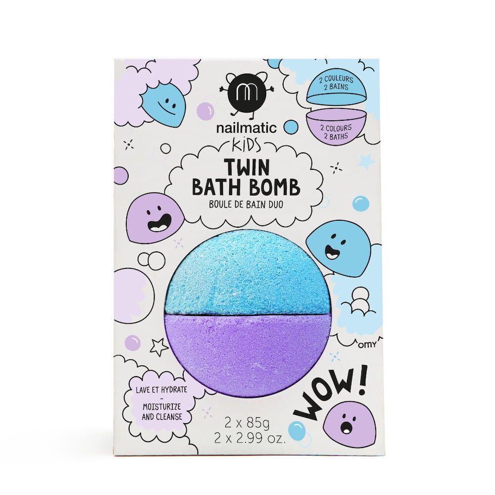

Двойная бомбочка для ванны для детей синий/фиолетовый Nailmatic Kids Twin Bath Bomb, 170 гр