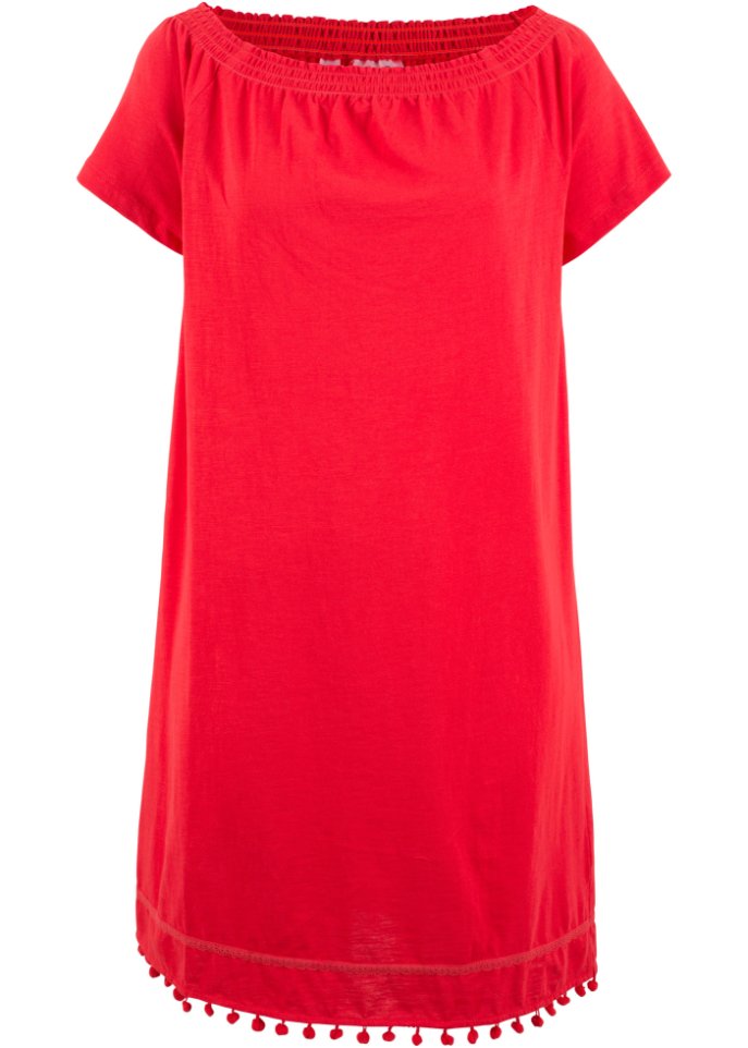 Платье кармен из джерси Bpc Bonprix Collection, красный платье из джерси slub bpc bonprix collection черный