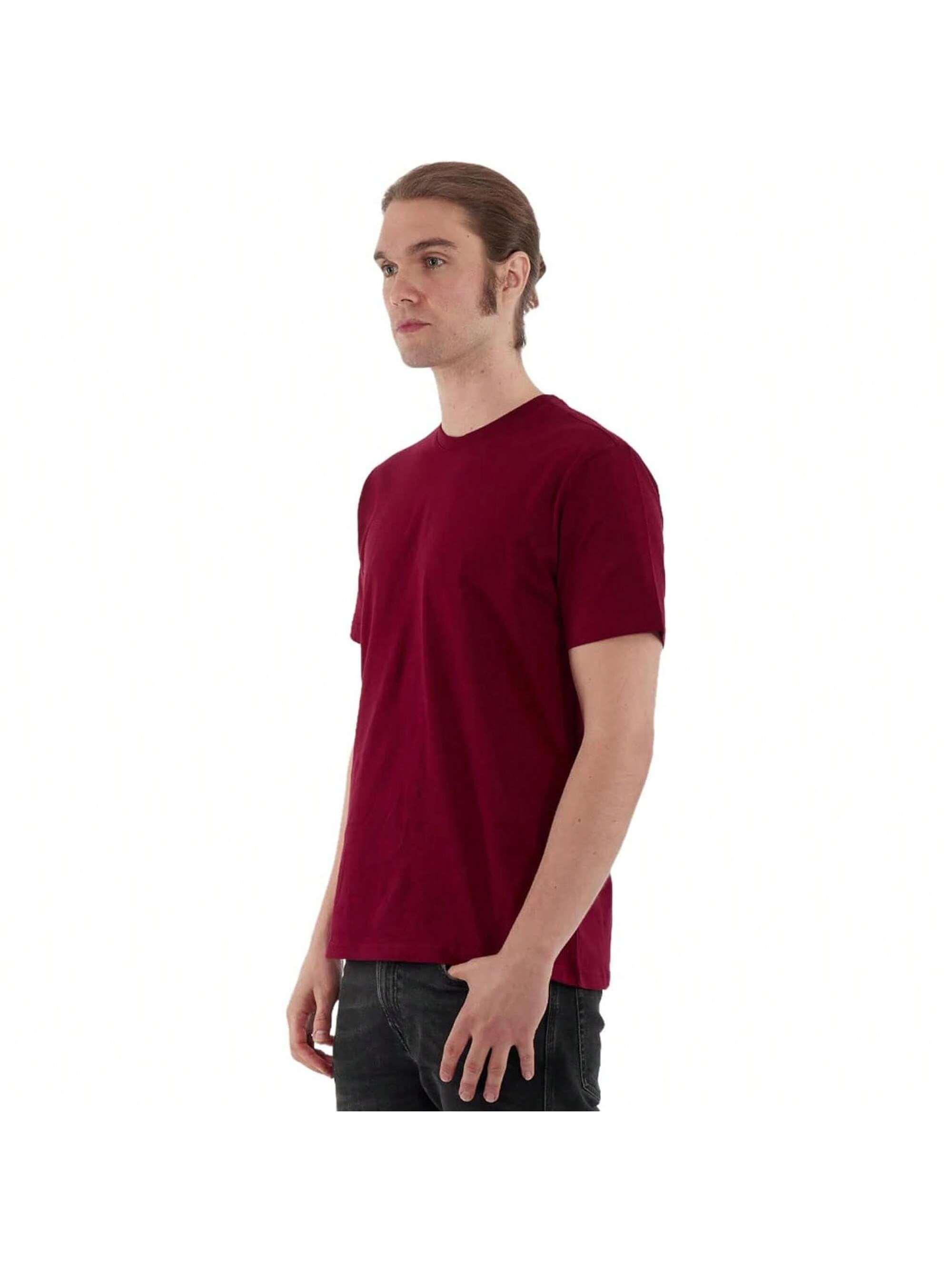 Мужская хлопковая футболка премиум-класса с круглым вырезом Rich Cotton� NVY-M, бургундия футболка laredoute футболка с круглым вырезом shark m черный