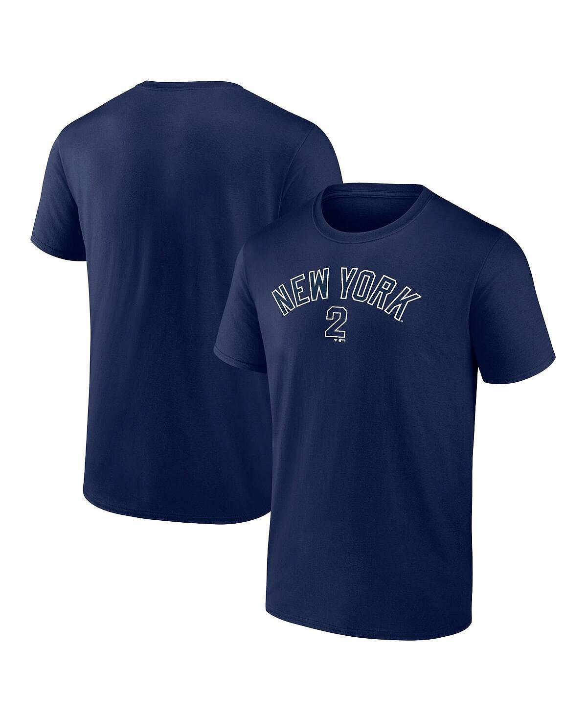 Мужская фирменная футболка derek jeter navy new york yankees с именем и номером игрока Fanatics, синий