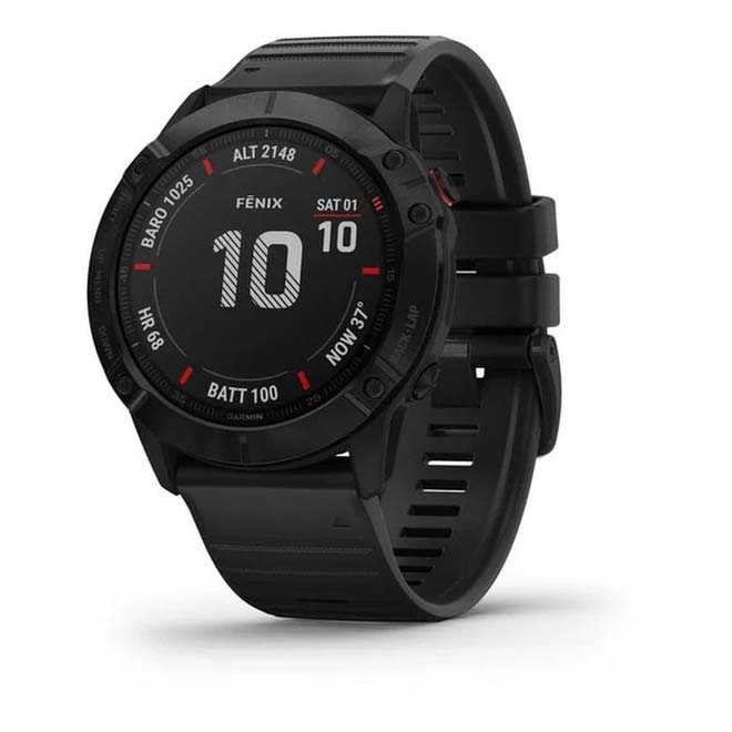 Умные часы Garmin Fenix 6X Pro, черный с черным ремешком 26mm wristband for garmin fenix 5x 5x plus fenix 3 fenix 3 hr fenix 6x 6x pro silicone sport watchband straps smart accessories
