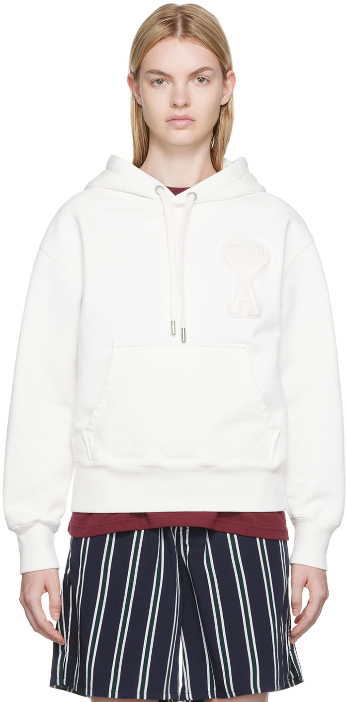 

SSENSE Эксклюзивная белая худи Ami de Cœur AMI Alexandre Mattiussi, Белый