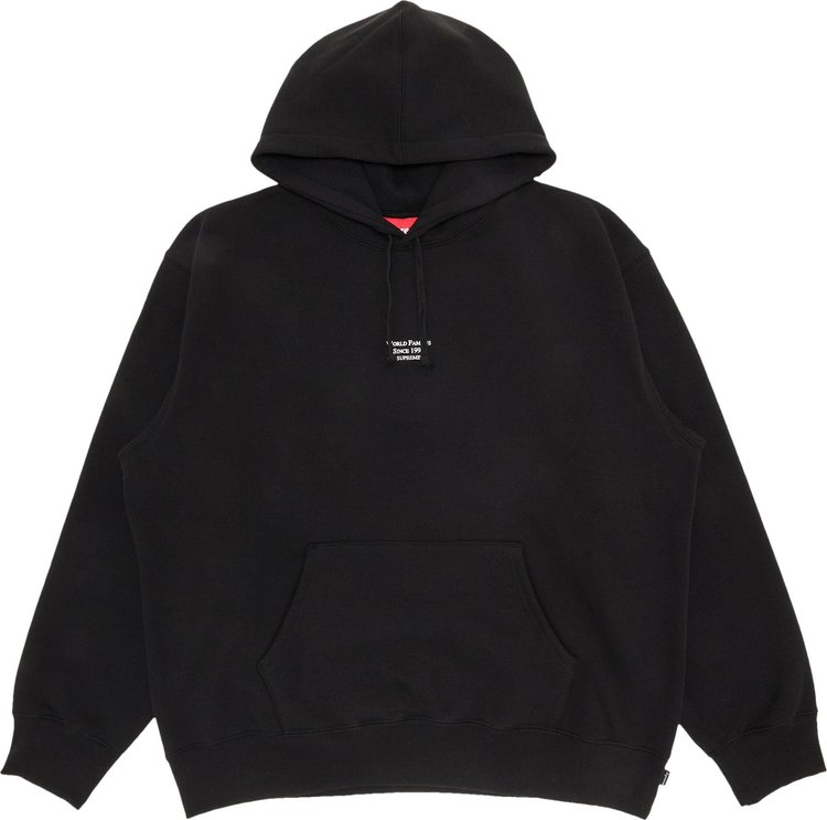 Толстовка Supreme World Famous Micro Hooded Sweatshirt 'Black', черный - фото