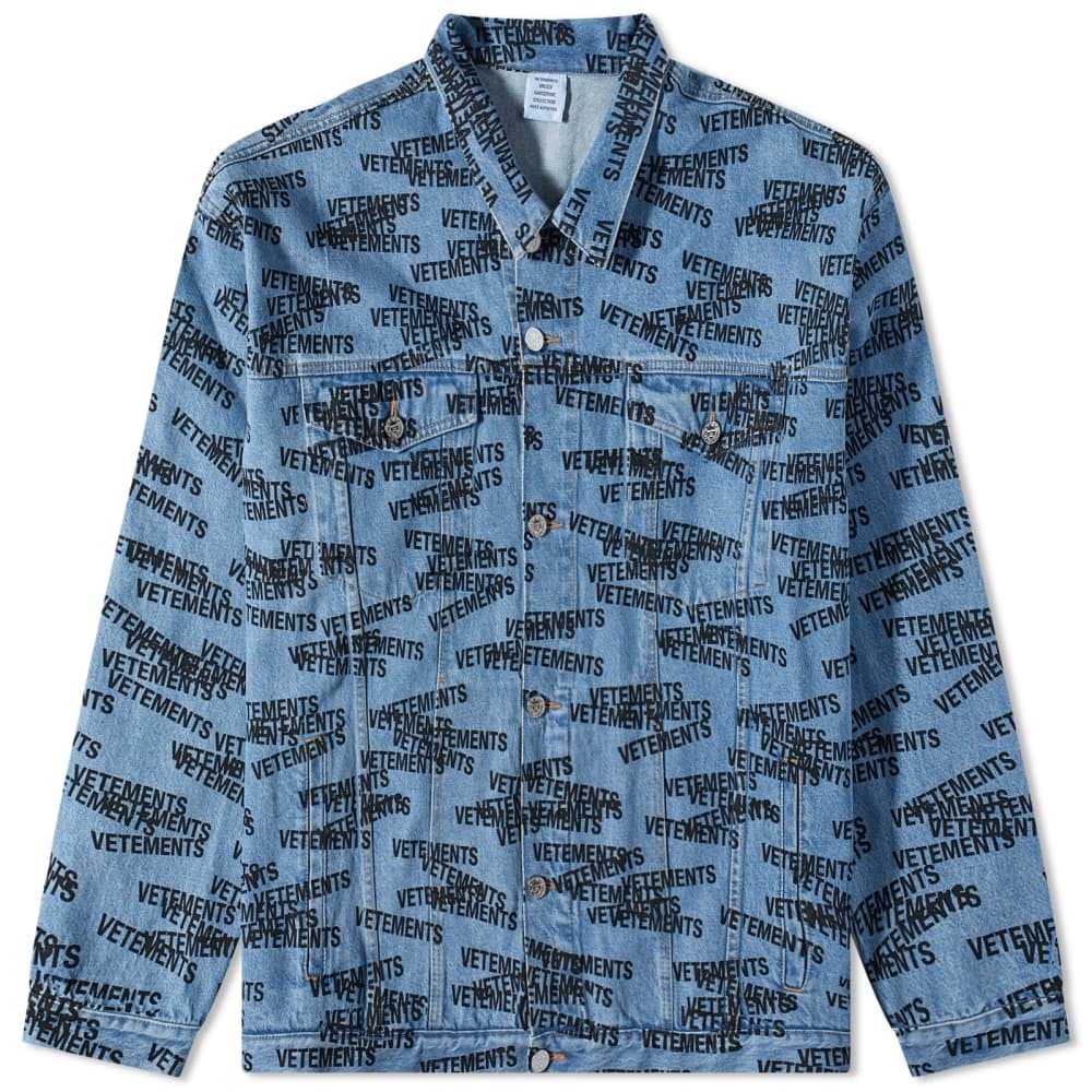 

Джинсовая куртка с логотипом ETEMENTS Vetements